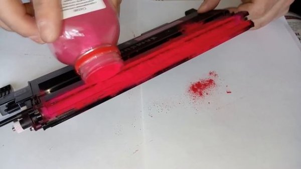 Как быстро заправить катридж в цветном принтере Samsung  CLP 365