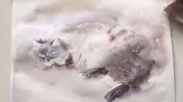 Рисую кота акварелью смотреть онлайн