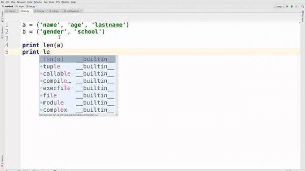 สอนการใช้ฟังก์ชัน Built in Tuple ในภาษา python