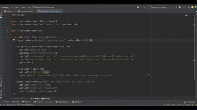 Spark with Scala read json and insert/replace the data in MongoDB смотреть онлайн