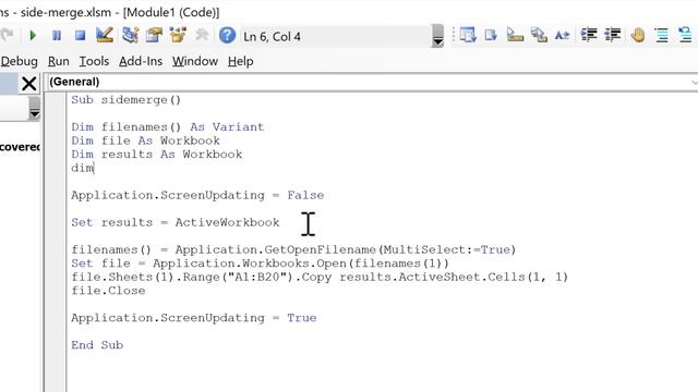 Combine files side by side in excel using VBA смотреть онлайн