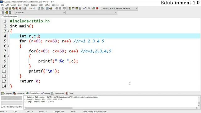Patterns in C Language | Different patterns with same logic | C Programming Language #14 смотреть онлайн