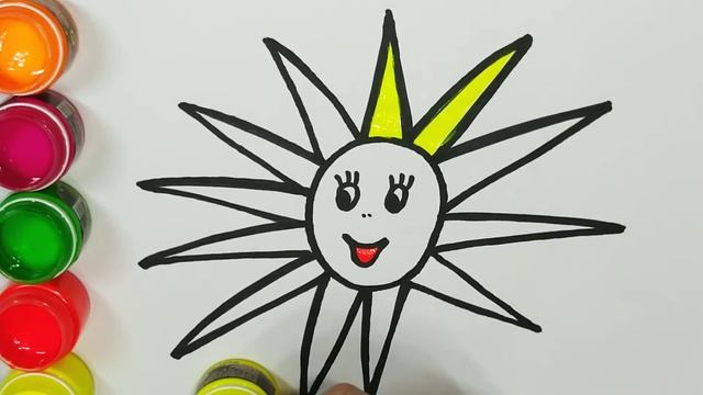 Как нарисовать солнце #25 Раскраска / Çocuklar için çizim #25-1. Güneşi çizin ve boyayın Boyama смотреть онлайн