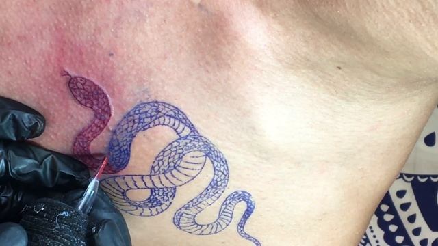 (PART 1) Red Snake Tattoo Design Line Art using 3rl смотреть онлайн