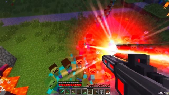 НУБ И ПРО ЗАЩИЩАЮТ ДЕРЕВНЮ ЖИТЕЛЕЙ ОТ 1000 ЗОМБИ В МАЙНКРАФТ! НУБ И ПРО В ЗОМБИ АПОКАЛИПСИС смотреть онлайн