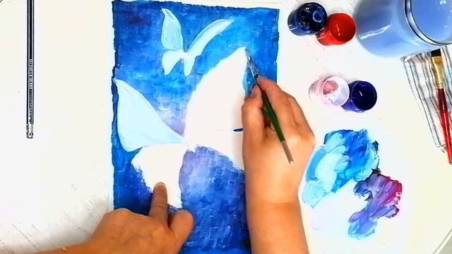 Гуашь Бабочки Рисуем просто Рисуем с Любовью Draw with Love смотреть онлайн