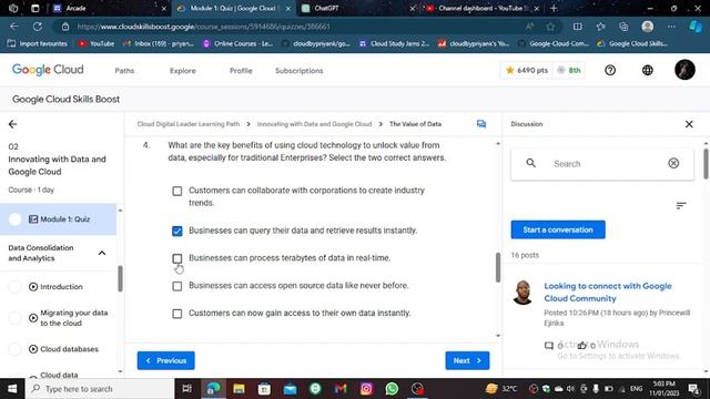 Innovating with Data and Google Cloud QUIZ 1 смотреть онлайн