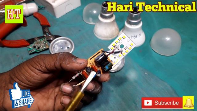 7 watt LED bulb Repairing 9watt ke MCPCB ko 7 watt banaye? смотреть онлайн