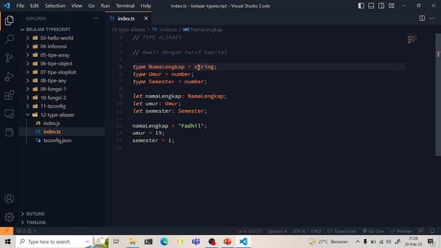 #12 Type Aliases | Belajar TypeScript смотреть онлайн