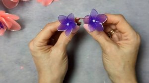 Красивая композиция Цветы из капрона Легко и просто своими руками\Master diy
