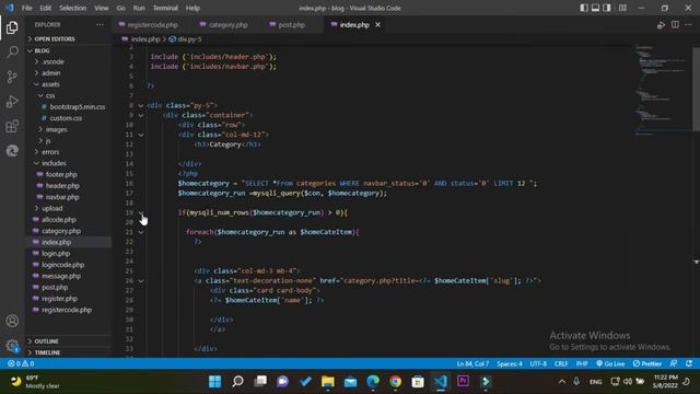 Fetch category and Design home page using Bootstrap 5 in php & MySQL database Part-23 смотреть онлайн