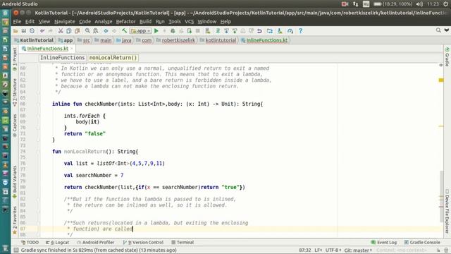 Android Kotlin Tutorial #141 - Inline Functions - Non-local returns смотреть онлайн