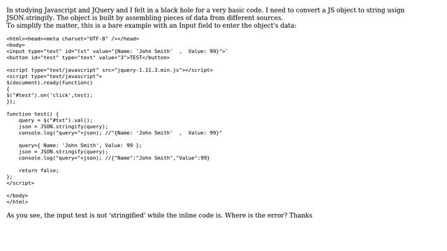 JQuery and JSON.stringify misunderstanding (2 Solutions!!) смотреть онлайн
