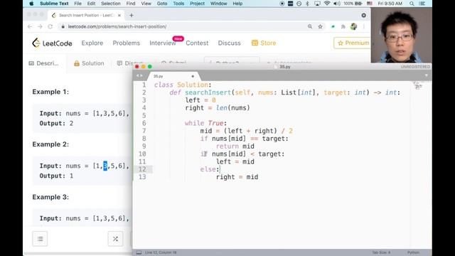 【Leetcode 刷题 + 讲解】【python】search-insert-position смотреть онлайн
