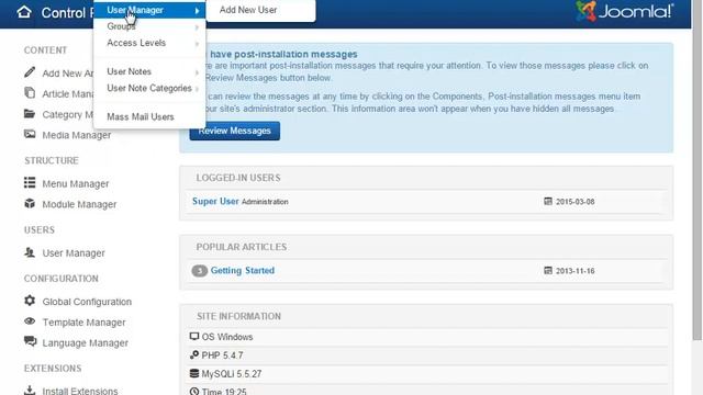 3A tour around your joomla 3 2 1 backend site смотреть онлайн