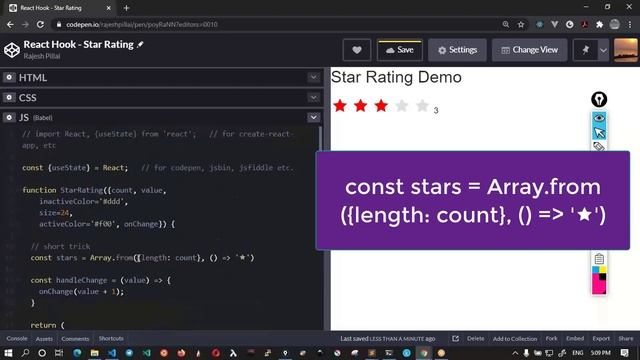 React Hook - Star Rating Component смотреть онлайн