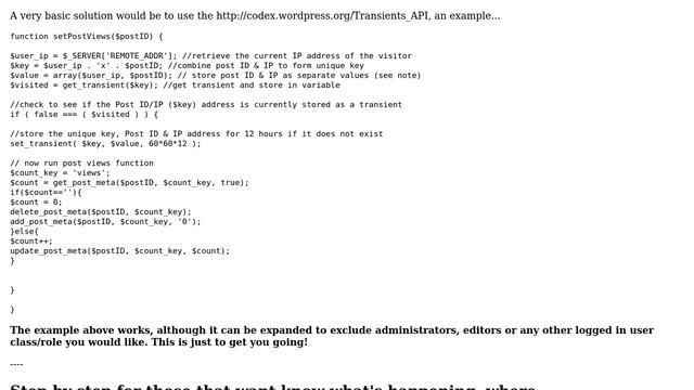 Wordpress: Views count with time limit per IP (2 Solutions!!) смотреть онлайн