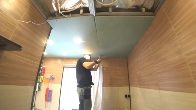 Потолок из ГВЛ в ванной. смотреть онлайн