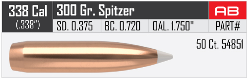 Nosler AccuBond .338 300gr/19,48грамм ВС-0,720