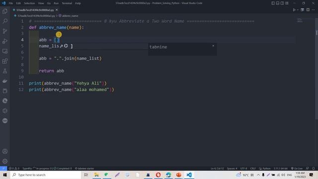 Problem Solving in Python #29 | Abbreviate a Two Word Name смотреть онлайн
