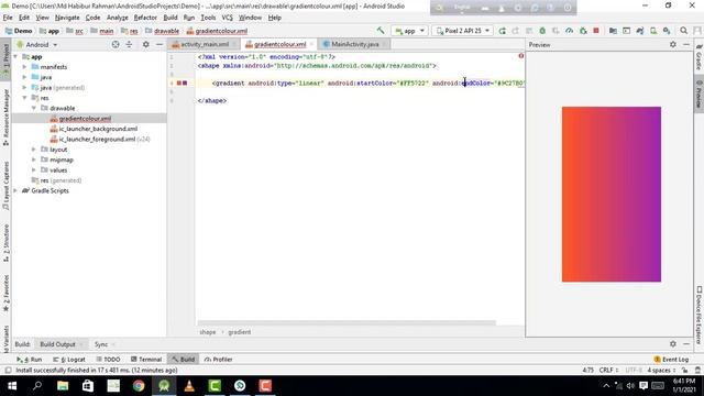 How to create gradient background and button in android || Android Studio Tutorial смотреть онлайн