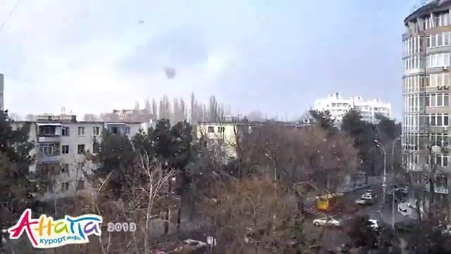 Снегопад в Анапе 5 марта 2013