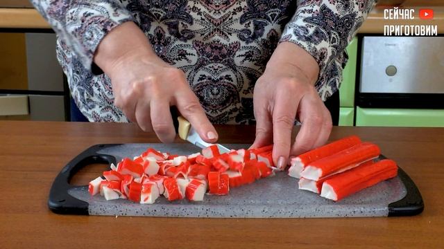 Ешь и не можешь остановиться. Салат из пекинской капусты с крабовыми палочками. Салат за 5 минут смотреть онлайн