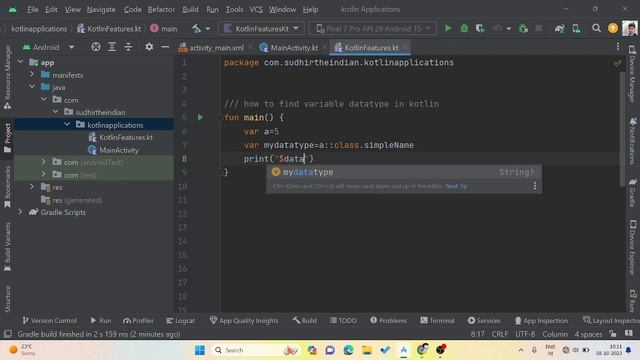 How to find variable datatype in Kotlin Android Studio смотреть онлайн