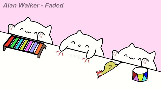 Bongo Cat plays "Alan Walker - Faded" - Toy Chicken смотреть онлайн