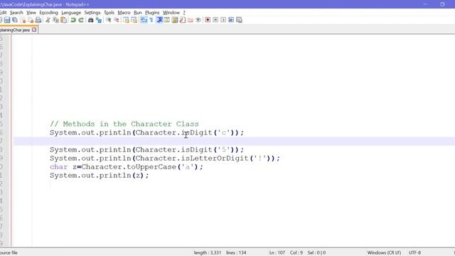 Java Character class смотреть онлайн