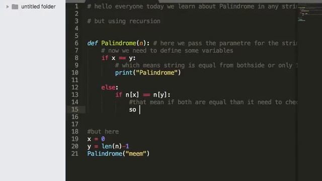 Palindrome using recursion python смотреть онлайн