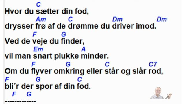 Hvor du sætter din fod. Tekst og akkorder. Lær at spille ukulele. смотреть онлайн