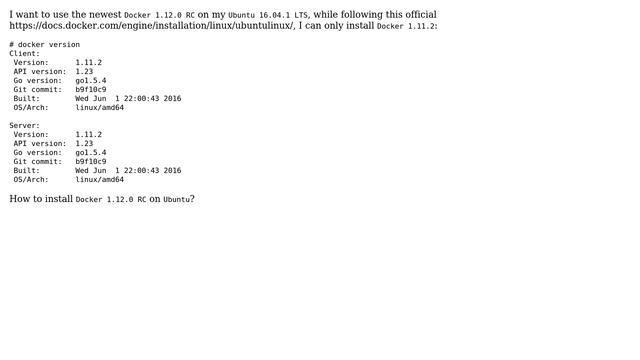 Ubuntu: How to install "Docker 1.12.0 RC" on Ubuntu? смотреть онлайн