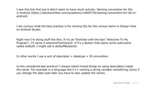 Android : Best practices for ID naming conventions in Android? смотреть онлайн