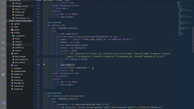 MUSIC APP - GET ONE SONG RECORD FROM POSTGRESQL TABLE USING PYTHON AND PSYCOPG2 смотреть онлайн