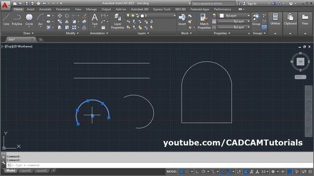 AutoCAD Join Command Tutorial Complete | Join Multiple Lines, Join Arcs, Lines to Polyline смотреть онлайн