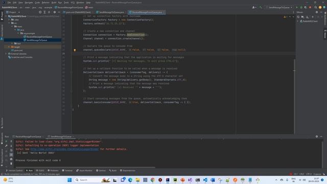 Simple Java Program To receive Message from RabbitMQ смотреть онлайн