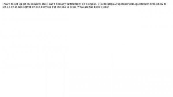 Set up git on busybox