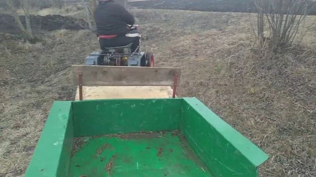 Мототрактор из мотоблока. Пробный выезд. смотреть онлайн