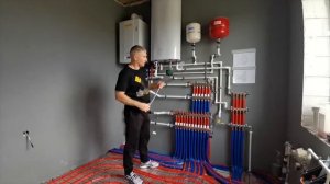 Комбинированная система отопления радиаторы + теплый пол.  Дом 140м2