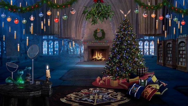 Christmas at Hogwarts ✼ Harry Potter inspired ✧ Room of Requirement! (D.A.) ♬ Holiday Music смотреть онлайн