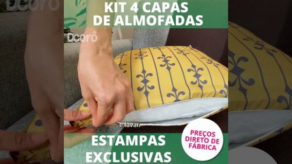 Kit com 4 Capas para Almofadas Decorativas Arte Abstrata