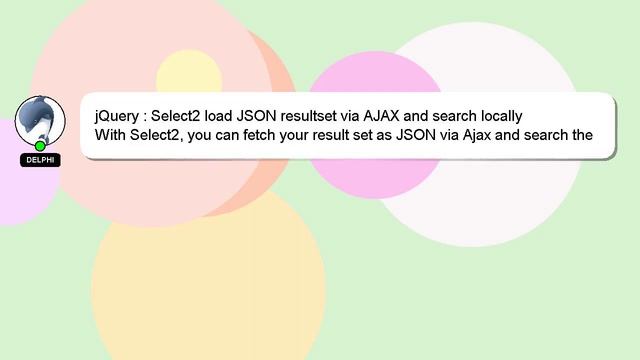 jQuery : Select2 load JSON resultset via AJAX and search locally смотреть онлайн