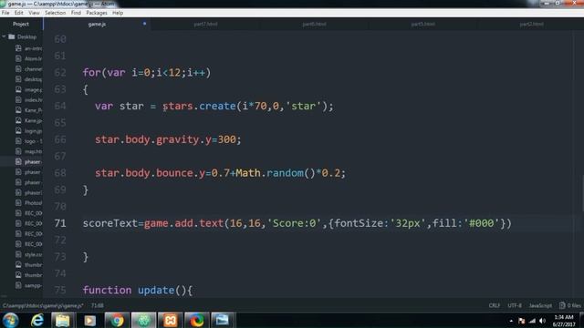 Creating a Simple HTML5 Game in Phaser From Scratch - Adding Score to the Game смотреть онлайн