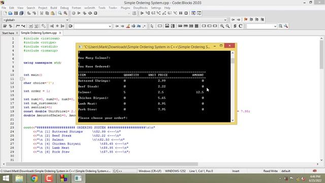 Simple Ordering System in C++ смотреть онлайн