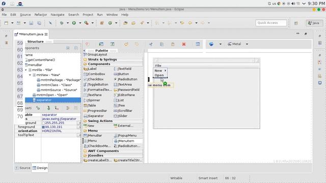 101 JAVA Swing GUI JMenu смотреть онлайн