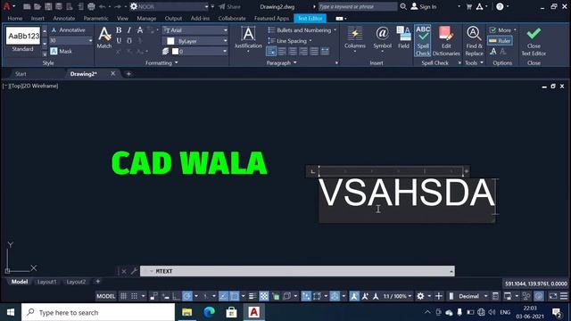 17- AUTOCAD 2D- SINGLE & MULTI LINE TEXT | Autocad in hindi | | cad wala | смотреть онлайн