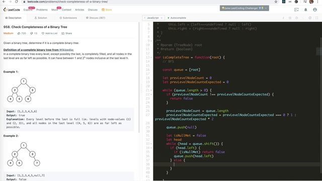 LeetCode 958. Check Completeness of a Binary Tree | JSer - JavaScript & Algorithm смотреть онлайн