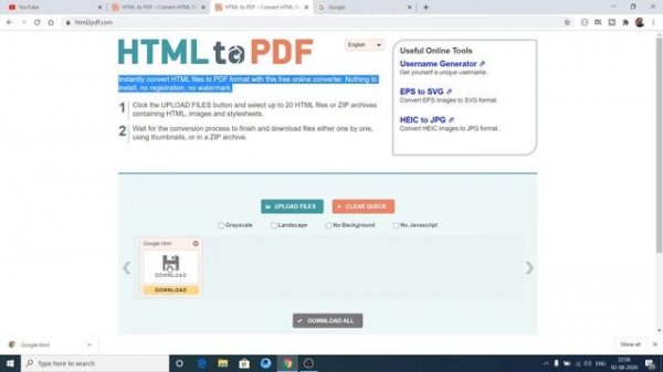 How to Convert HTML Documents to PDF Documents Online Free Tool For Beginners