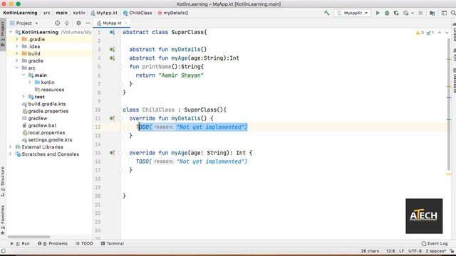 23) Kotlin Abstract Class and Absract Method | Kotlin Tutorial in Hindi & Urdu смотреть онлайн